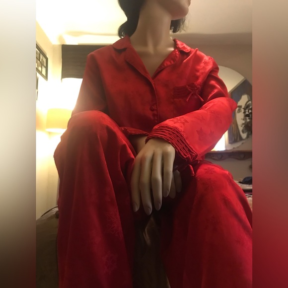 Red Satiny PJ Set size M - Picture 2 of 8
